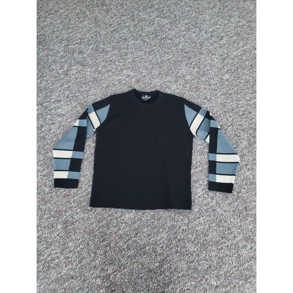 80s/90s Black and Blue Wool‎ Sweater